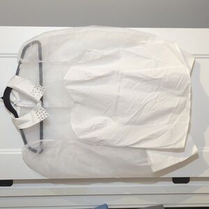 Women’s Venus White Seamless Flannel shirt Sheer long sleeve Strass bustier